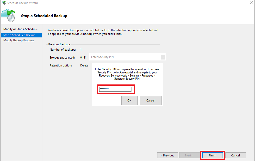 Screenshot that shows generating a security PIN.