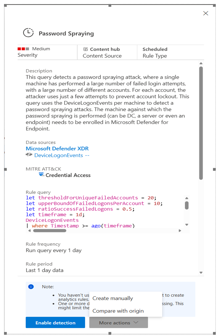 Screenshot of the rule details side panel.