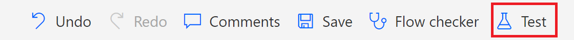 Screenshot showing the test icon/button.