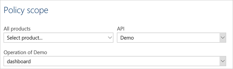 Screenshot that shows the Policy scope screen.