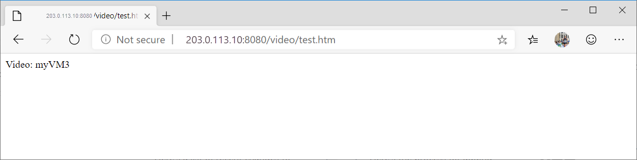 Test video URL in application gateway