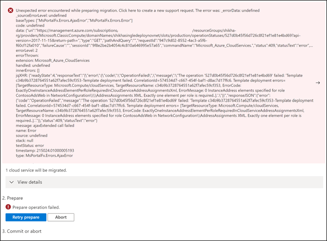 Image shows validation failure error.