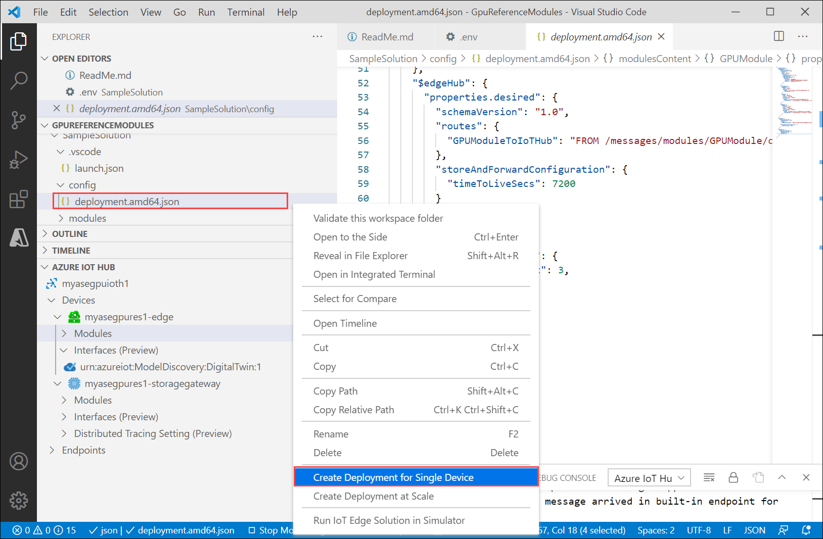 Create deployment for single device