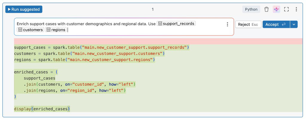 Inline assistant helps you locate and add enrichment data.