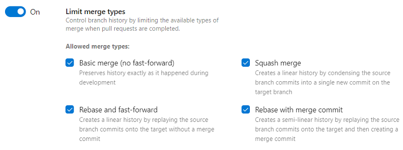 Limit merge types