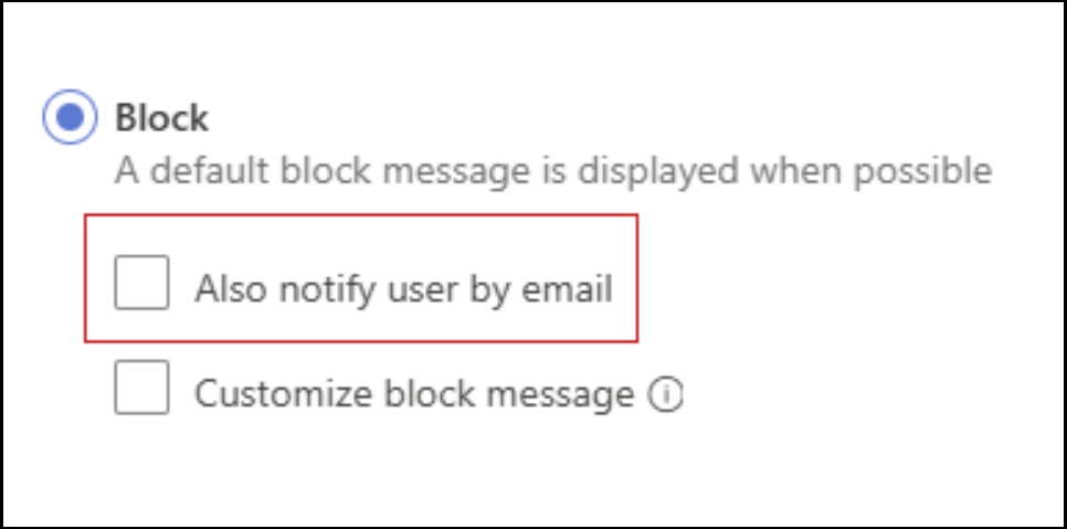 Screenshot of how to block notifying end user by email.