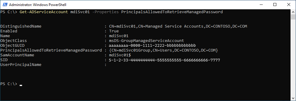 Powershell results.