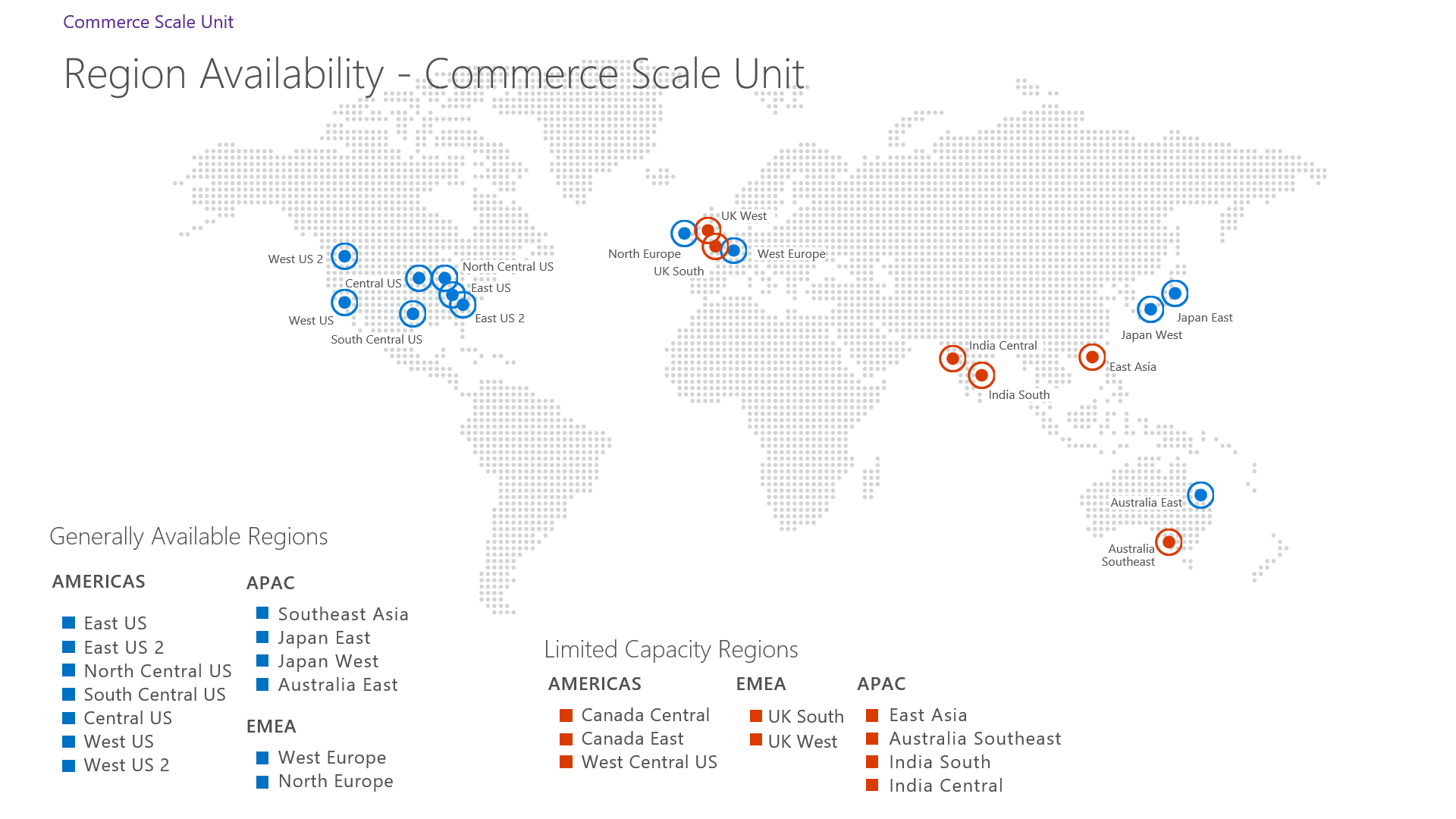 Map showing region availability.