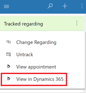 הצג את הפריט המסומן ב- Dynamics 365.