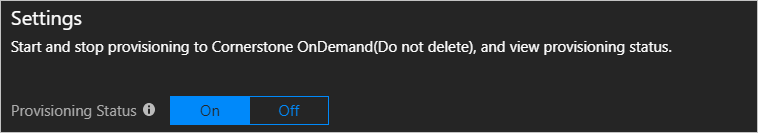 Cornerstone OnDemand Provisioning Status