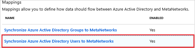 Meta Networks Connector User Mappings