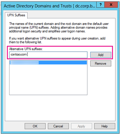 הוסף סיומת UPN חדשה.