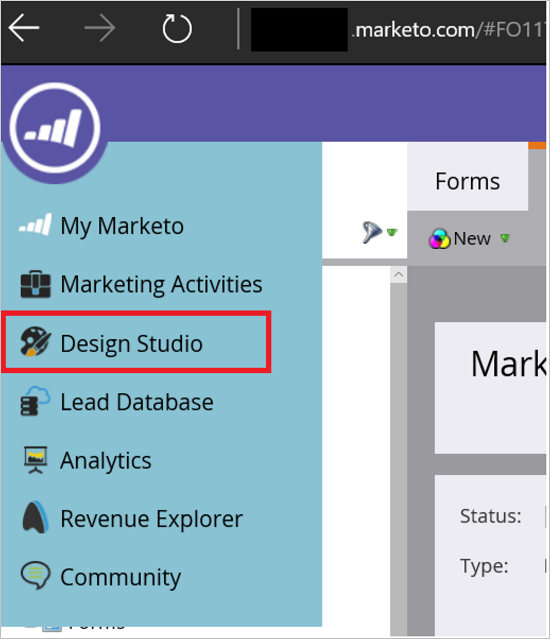 Screenshot showing Marketo Design Studio.