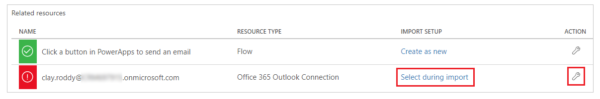 Select connection during import.