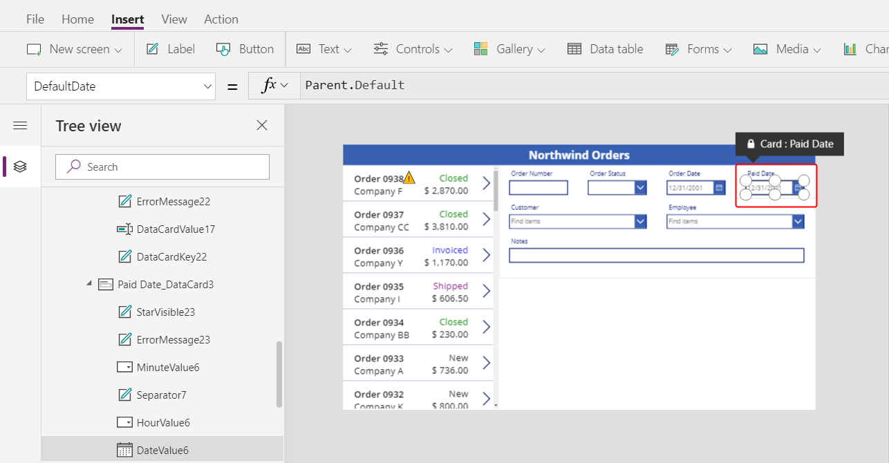 Resize the Date picker control.