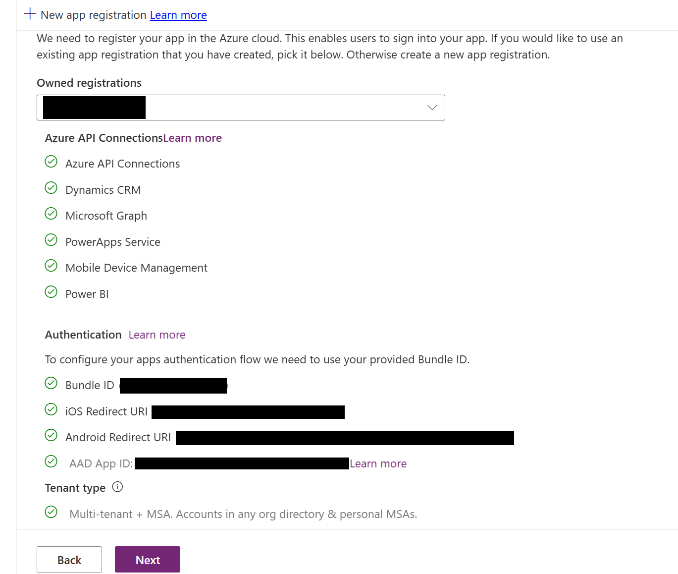 New app registration Create a new app registration.