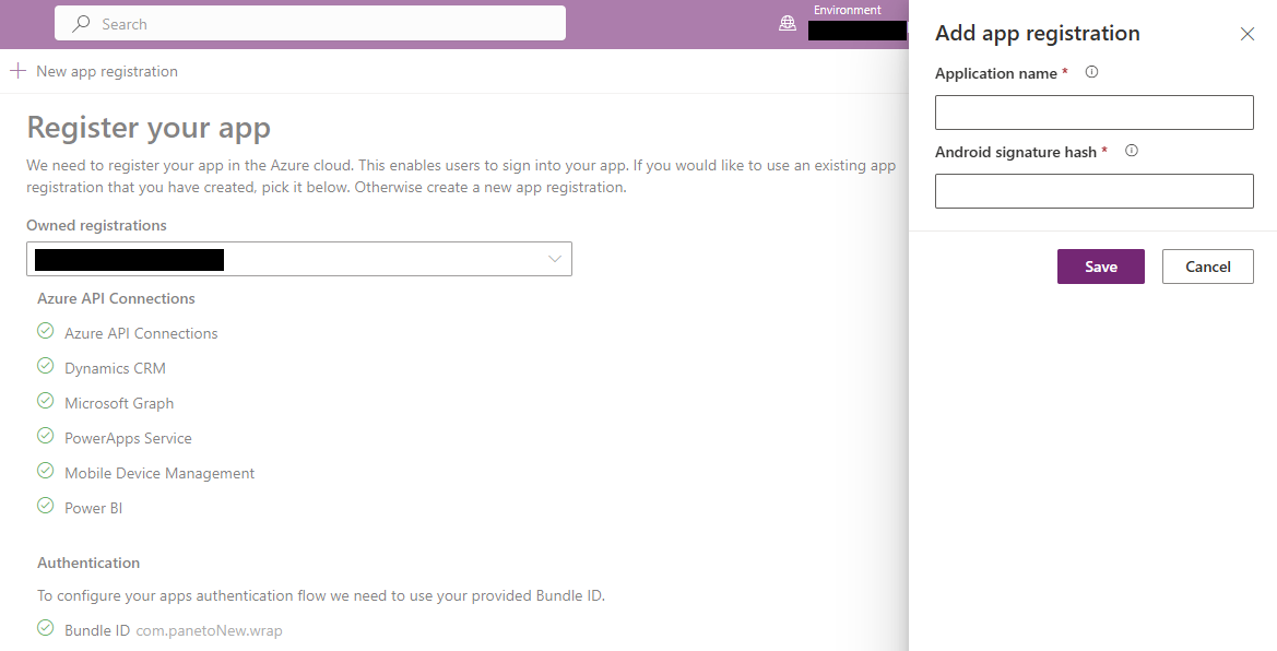 Add app registration Add app registration details.