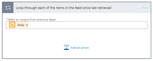 הפעל לולאה בכל אחד מהפריטים בהזנה מאז האחזור האחרון.
