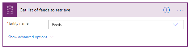הוספת הפעולה 'רשימת רשומות'.