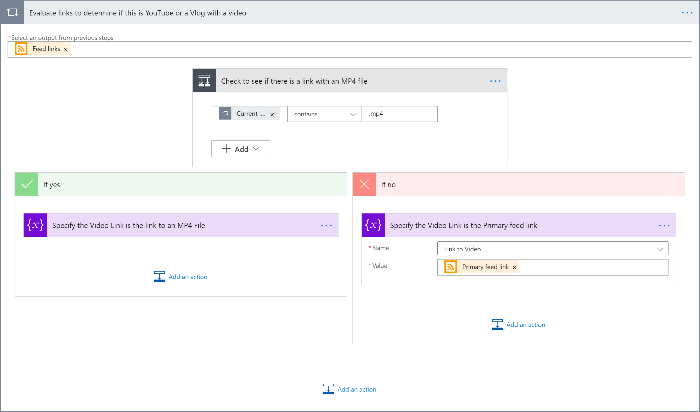 הוסף את הקישור להזנה הראשית.