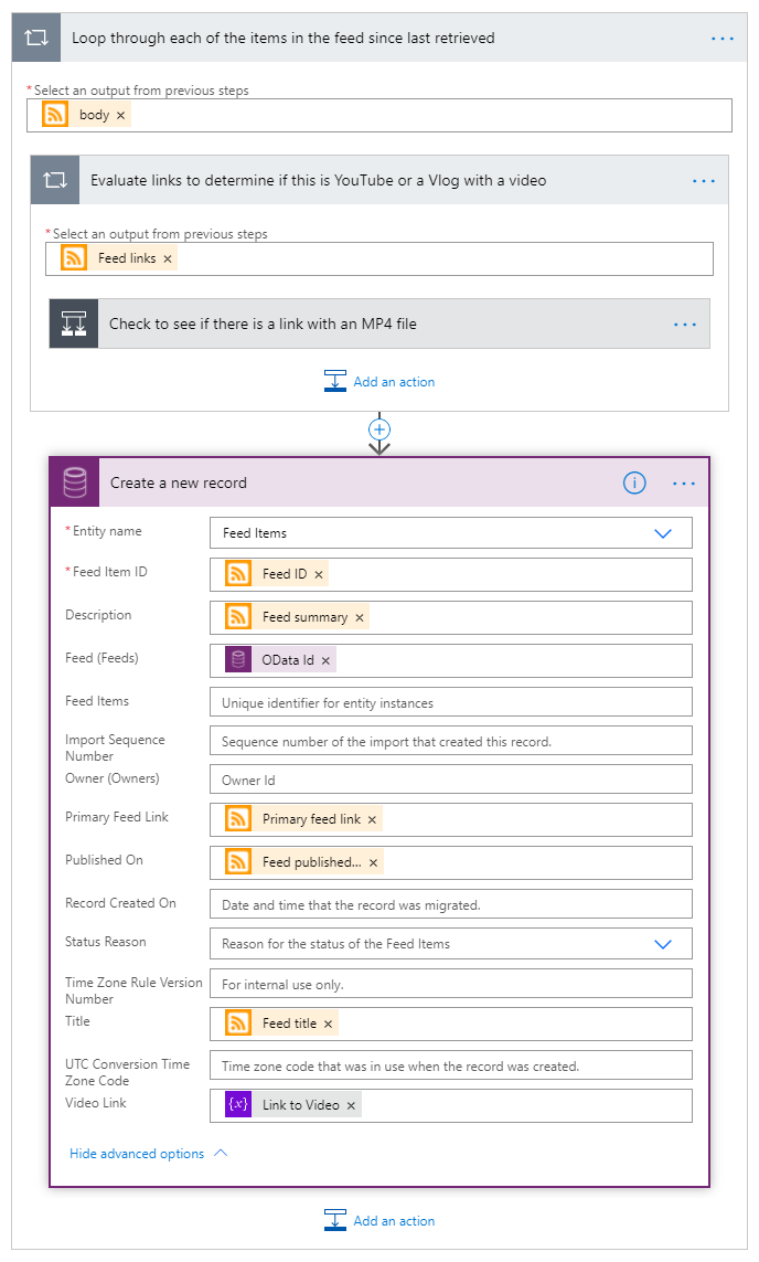 הגדר קישור להזנה ראשית.