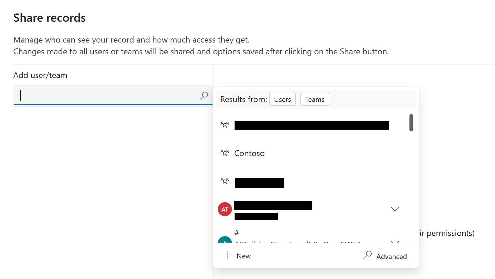 Choose user or team from the drop down menu Choose user or team from the drop down menu.