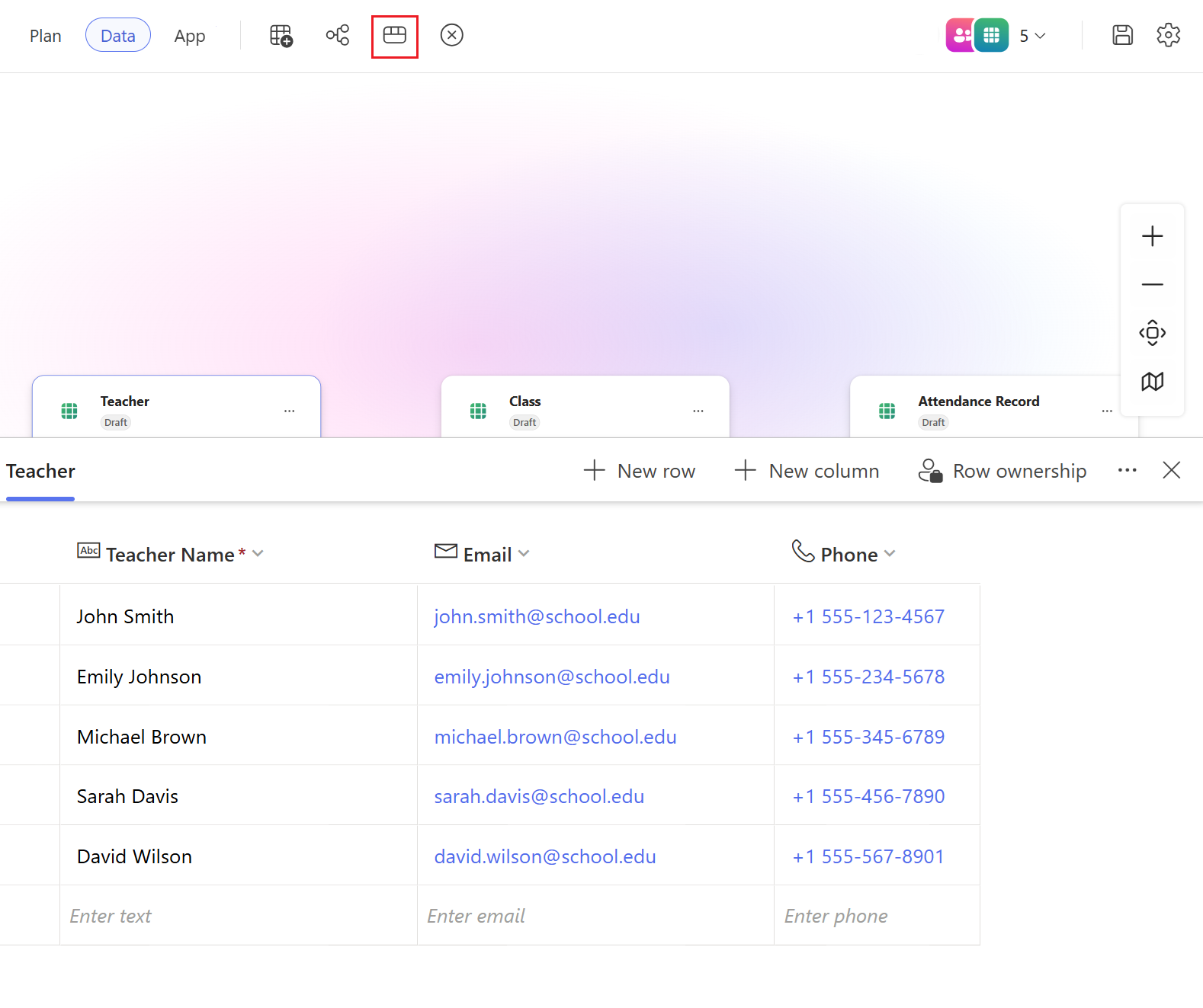 View and edit data