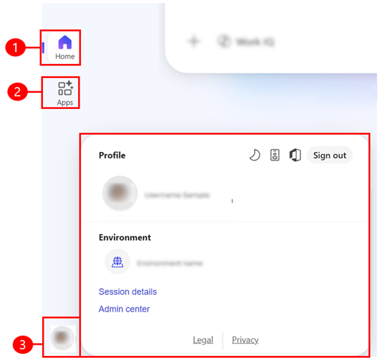 Screenshot of the left navigation pane in the new Power Apps experience.