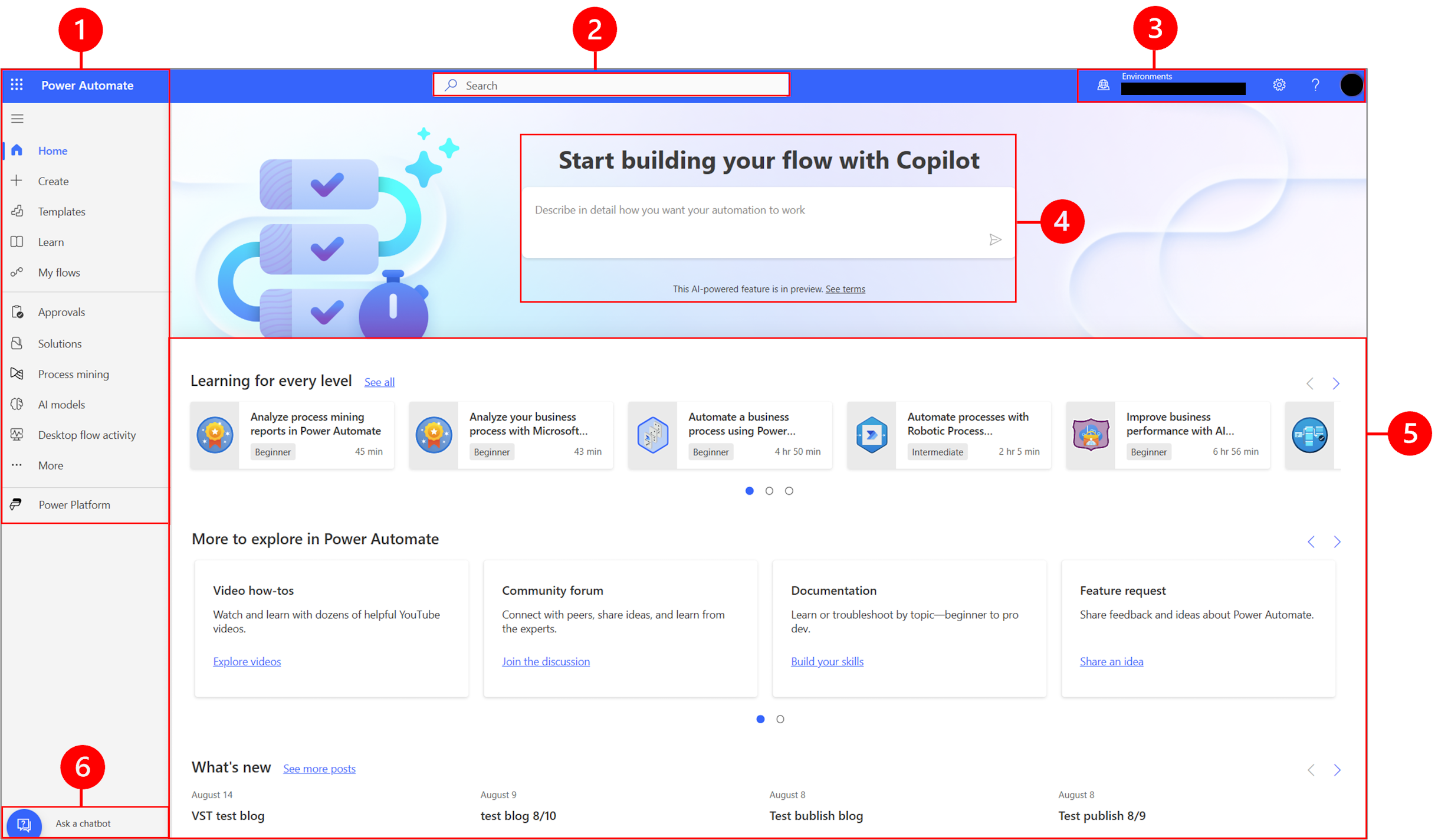Screenshot of the new look of the home screen.