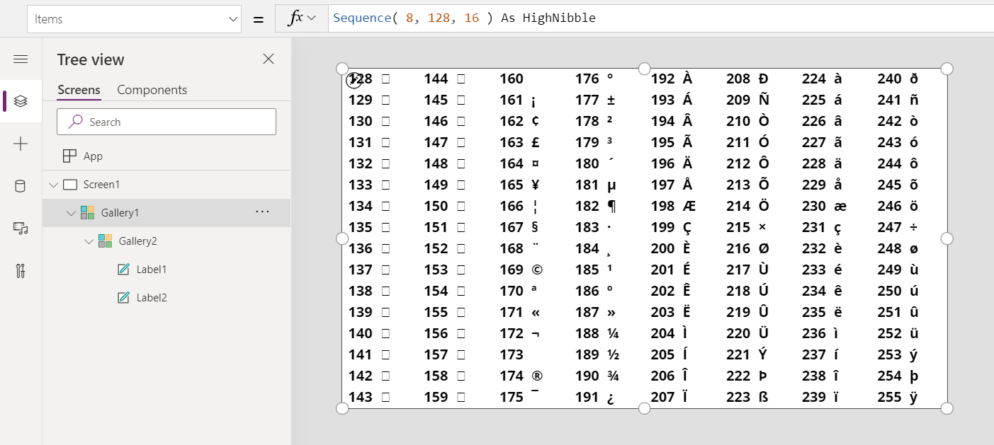 תווי ASCII מורחבים.