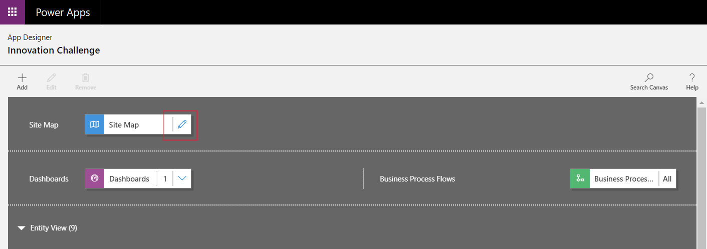 Open the site map designer Open the site map designer.
