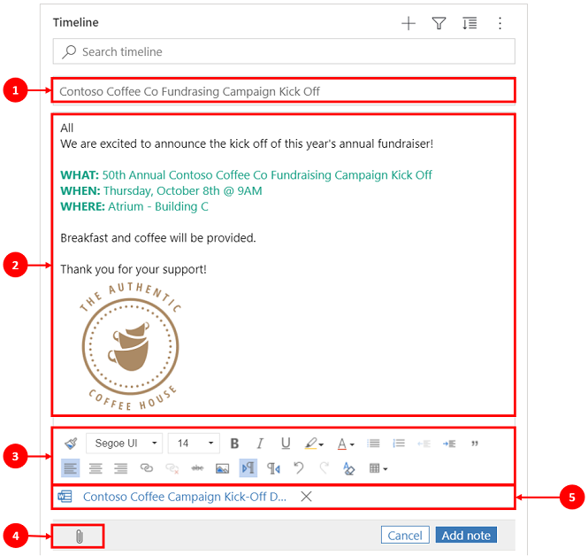 Timeline notes rich text editor Timeline notes rich text editor.