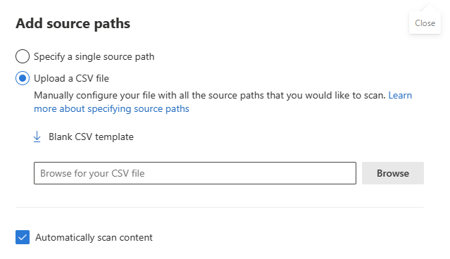 Upload a file share csv file.