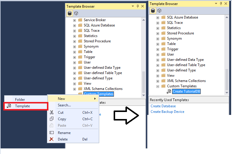 Screenshot of Create a custom template.