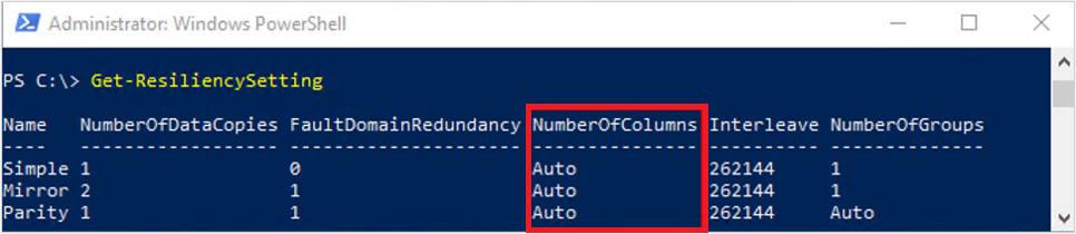 Get Resiliency Setting