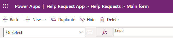 Screenshot that shows OnSelect=true command.