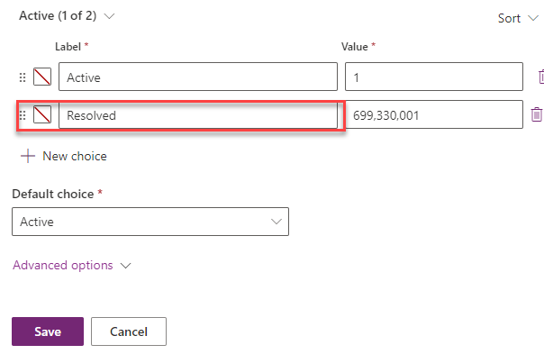 Screenshot showing a new choice added to the status reason choices.