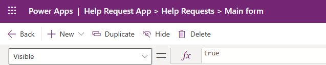 Screenshot to show visible on formula set to true.