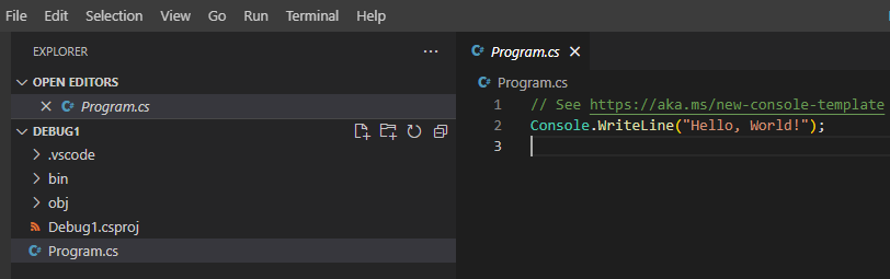 צילום מסך המציג את תיקיית .vscode בסייר.