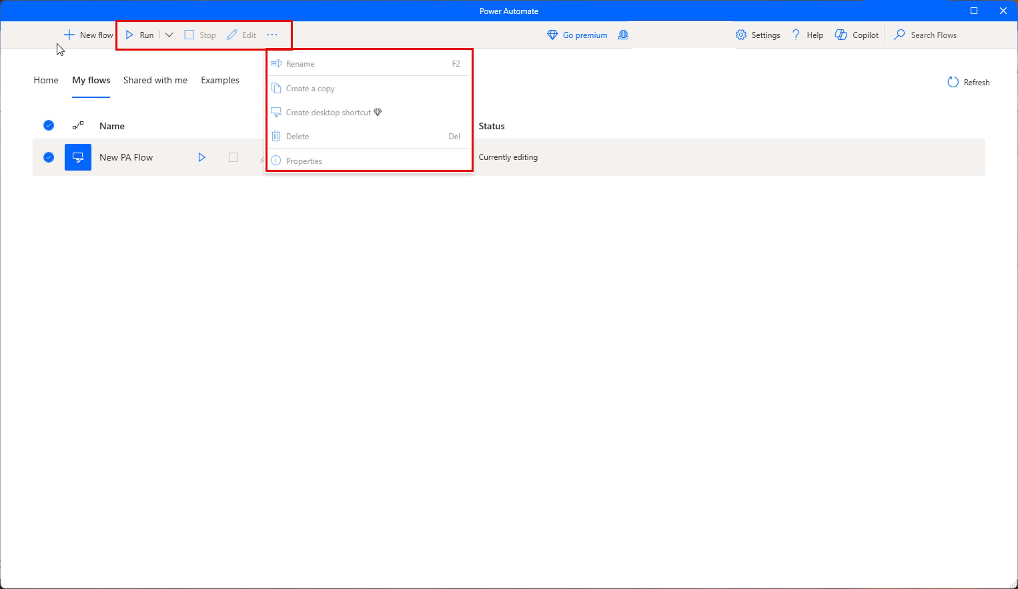 Screenshot of the Power Automate desktop app console again.