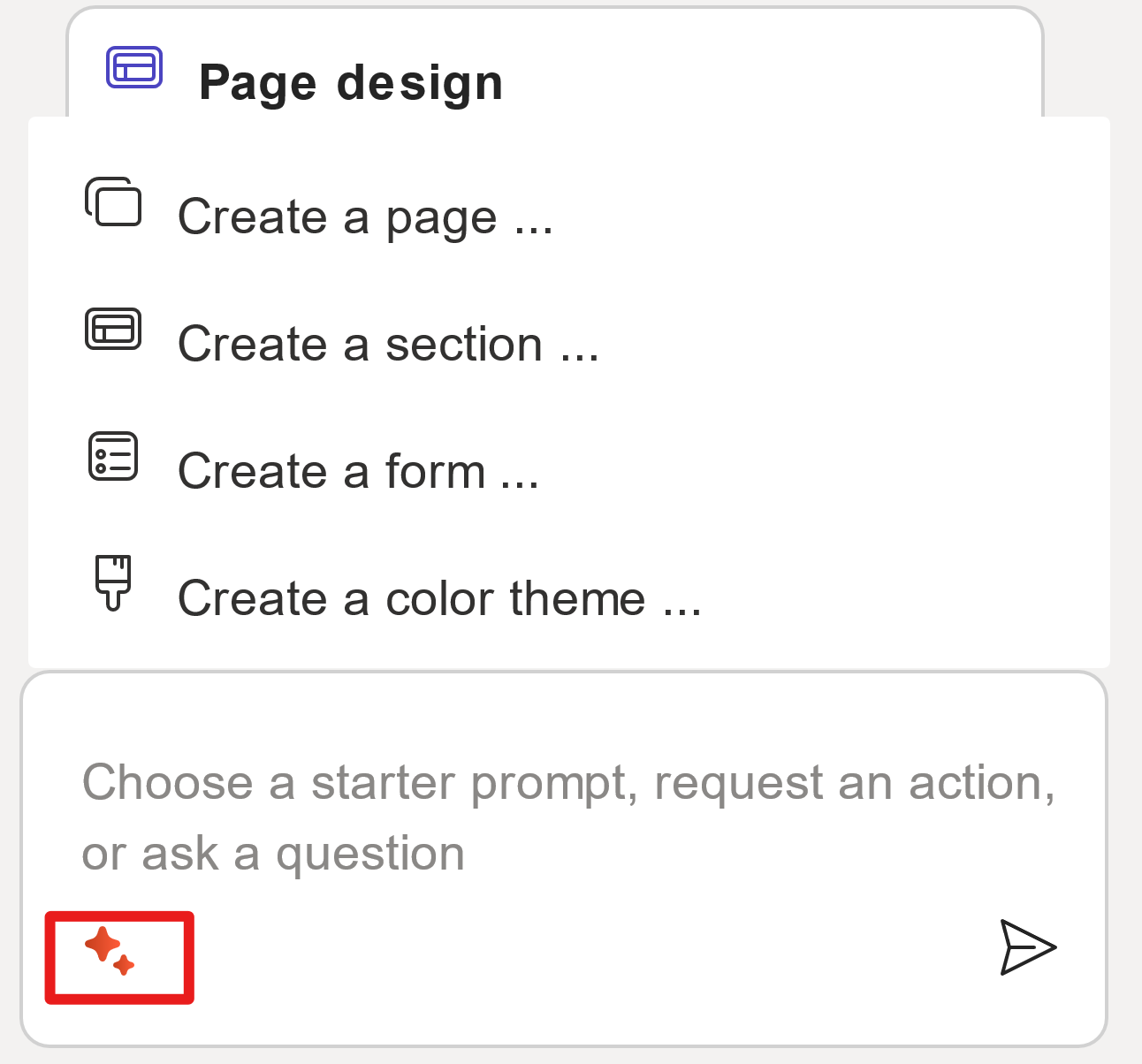 Screenshot of the Copilot prompt sparkle icon.