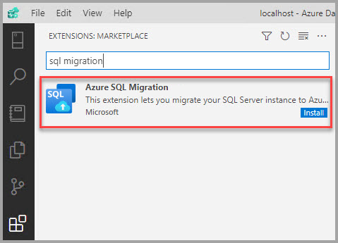 Screenshot showing the Azure SQL migration extension from the Azure Marketplace.