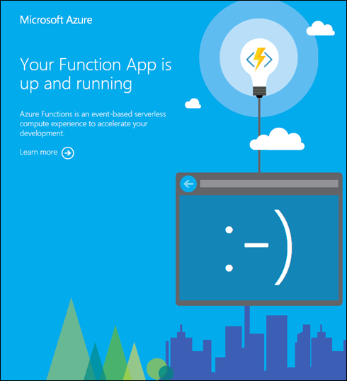 Function app landing page