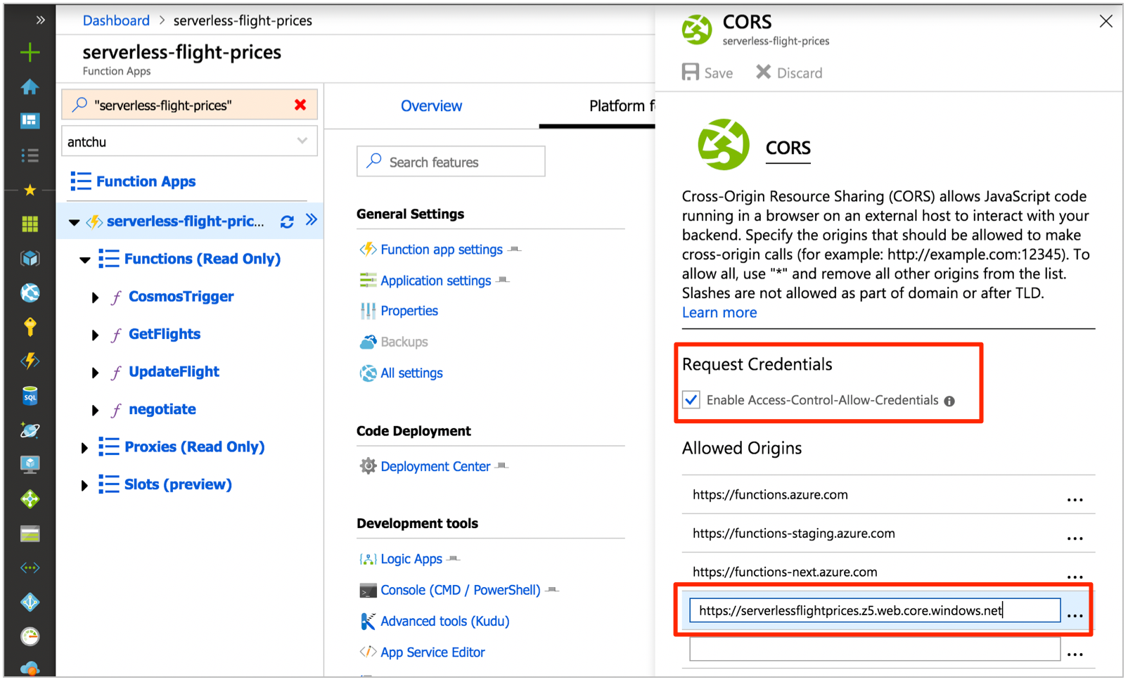 Configuring CORS