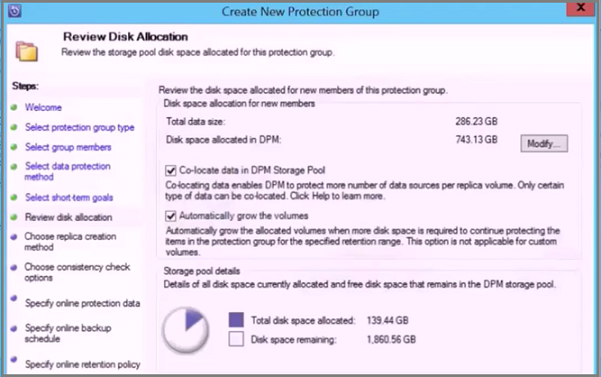 Screenshot shows how to review disk allocation.