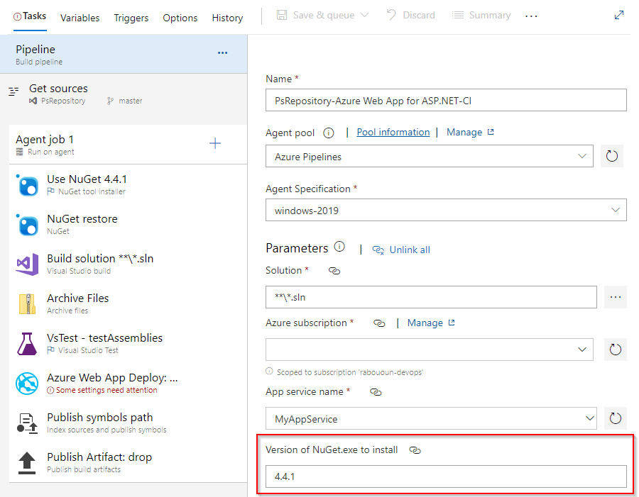 A screenshot displaying the newly added process parameter in a classic pipeline.