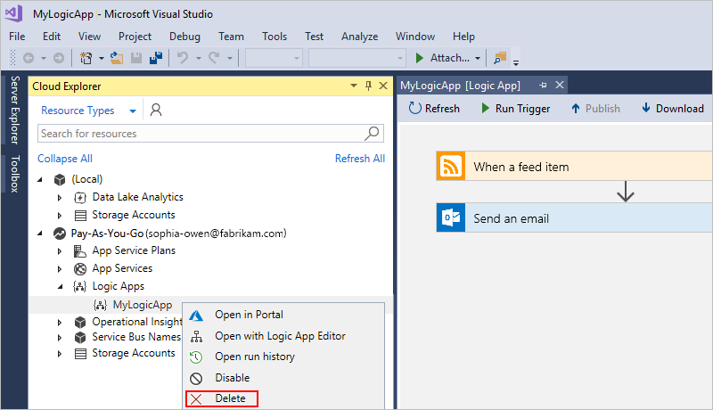 Delete your logic app from Azure portal