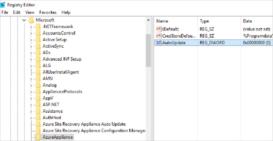 Screenshot of process to set the registry key.