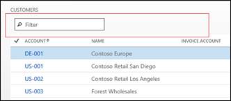 Custom and Quick Filters form.