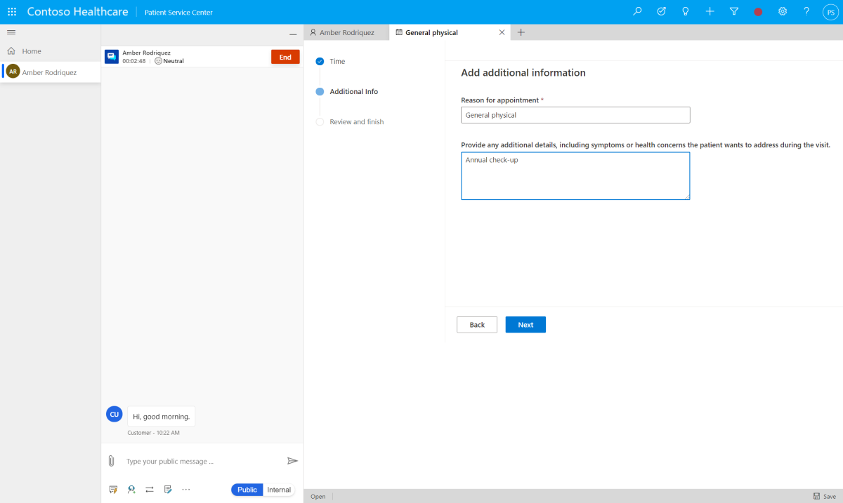 Updating the reason and details in the rescheduling wizard Updating the reason and details in the rescheduling wizard.
